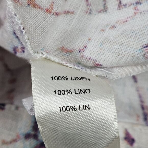 Chico's Linen Jacket Paisley Multi-Print Style 3/4 Sleeve Women's Size 1 Medium - Picture 5 of 6